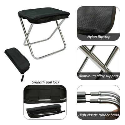 Ultra-Lightweight Portable Folding Camping Stool with 7075 Aluminum Alloy